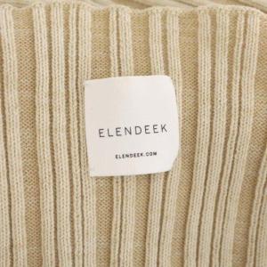 ELENDEEK メランジリブニット カットソー バルンスリーブ 変形 ウール混 F ライトベージュ