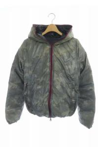 DUVETICA Thia-erre リバーシブル ダウンジャケット 中綿ジャケット ジップアップ カモフラ柄 迷彩柄 40 紺 ネイビー マルチカラー