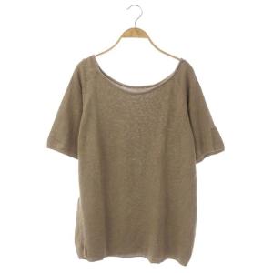 cherish ニット カットソー 半袖 プルオーバー ベージュ
