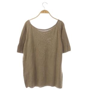 Deuxieme Classe cherish ニット カットソー 半袖 プルオーバー ベージュ