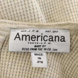 AMERICANA L'Appartement取り扱い バックヘンリー サーマルトップス カットソー 長袖 チュニック丈 プルオーバー ライトベージュ