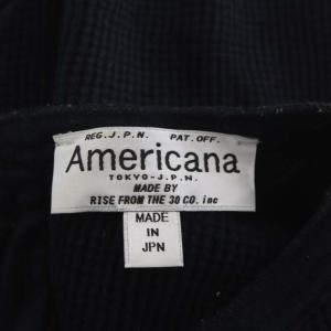 AMERICANA L'Appartement取り扱い バックヘンリー サーマルトップス カットソー 長袖 チュニック丈 プルオーバー 紺 ネイビー