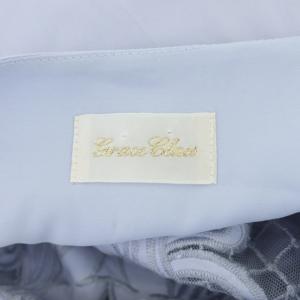 Grace Class 21SS ダマスク刺繍ワンピース 七分袖 タックスリーブ フレア ロング カシュクール 36 ライトブルー