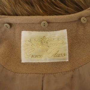 Grace Class ファーコート ポンチョ ラクーンファー ウール アンゴラ混 ミドル 36 ベージュ