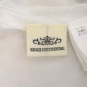 GRACE CONTINENTAL マルチ刺繍ガウン カーディガン ロング 長袖 Vネック シアー 36 マルチカラー