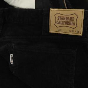 STANDARD CALIFORNIA 919 コーデュロイパンツ テーパードパンツ ジッパーフライ W32 ブラック