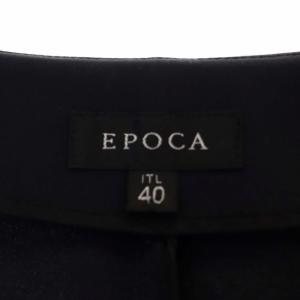 EPOCA ノーカラージャケット ストレッチ 40 ネイビー