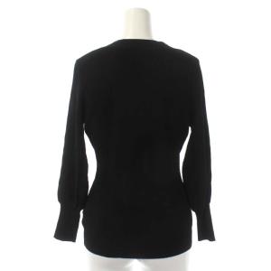 EPOCA キャミソールニット×カーディガン アンサンブル カットソー Vネック 前開き バルンスリーブ 長袖 40 黒 ブラック