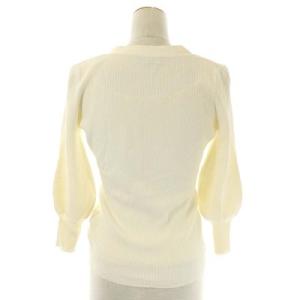 EPOCA キャミソールニット×カーディガン アンサンブル カットソー プルオーバー 前開き バルンスリーブ Vネック 七分袖 40 アイボリー