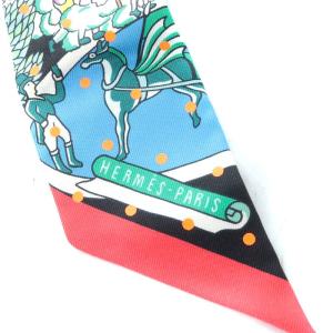 HERMES Exposition Universelle 万国博覧会 ツイリースカーフ シルク マルチカラー
