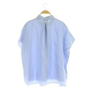 23区 21SS 【洗える】ソフトプレーンテンセル シャツ ブラウス フレンチスリーブ 38 ライトブルー