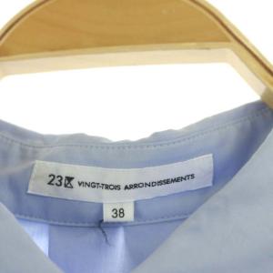 23区 21SS 【洗える】ソフトプレーンテンセル シャツ ブラウス フレンチスリーブ 38 ライトブルー