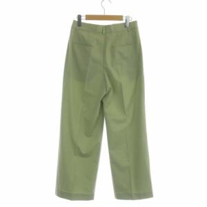 23区 21SS【洗える】トロピカルレーヨンストレッチ ワイドパンツ タック 38 モスグリーン