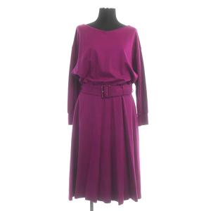 クリアコンパクトポンチ ワンピース ロング 七分袖 38 パープル