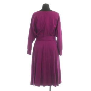 BLUE LABEL CRESTBRIDGE クリアコンパクトポンチ ワンピース ロング 七分袖 38 パープル