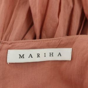 MARIHA 夏のレディのドレス ワンピース ノースリーブ ギャザー フレア ロング クルーネック 36 ダークピンク
