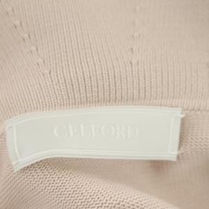 CELFORD 21AW 衿付きホールガーメントワンピース 長袖 フレア ロング 36 ライトピンク