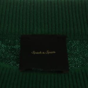 Spick&Span 21AW ESSENCE ロゴニット セーター 長袖 プルオーバー クルーネック グリーン ネイビー