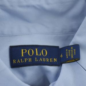 POLO RALPH LAUREN シャツワンピース ひざ丈 長袖 6 水色 ライトブルー