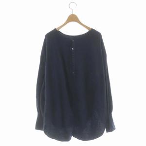 AMERICANA バックヘンリーサーマルプルオーバー カットソー ワッフル 長袖 クルーネック F 紺 ネイビー