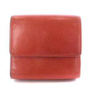 CHANEL ヴィンテージ 財布 三つ折り ココボタン レザー オレンジ 8番台