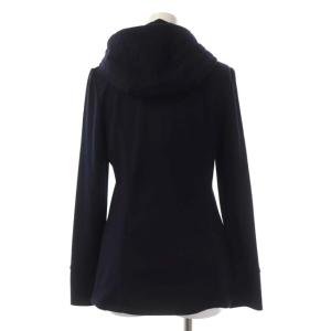 BORDERS at BALCONY ウール ニット プルオーバー パーカー 長袖 ロゴワッペン 38 紺 ネイビー