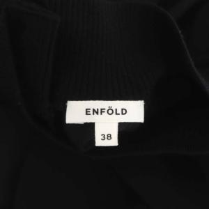ENFOLD 21AW PEダブルクロスハイネックブラウス 長袖 プルオーバー リブ 38 ブラック