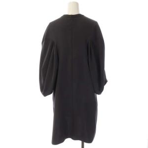 ENFOLD 22SS ソフトダブルサテン立体スリーブプルオーバー チュニック 七分袖 クルーネック 38 グレー