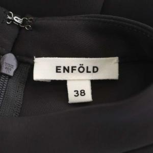 ENFOLD 22SS ソフトダブルサテン立体スリーブプルオーバー チュニック 七分袖 クルーネック 38 グレー