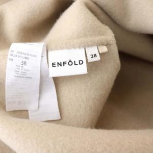 ENFOLD 21AW シャルムダブルフェイスプルオーバーロングベスト ノースリーブ クルーネック ウール 38 ベージュ