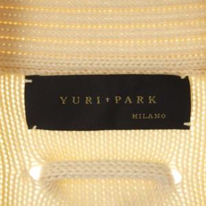 YURI PARK コットン ボタンレス カーディガン ニット 長袖 アイボリー