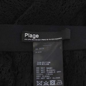 Plage 21SS リネンレーススカート フレア ロング 36 黒 ブラック