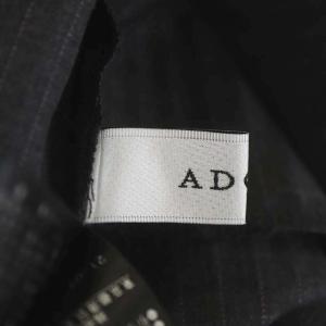 ADORE 21AW ファインストライプパンツ ストレート タック センタープレス ロールアップ ウール 38 ダークグレー オフホワイト