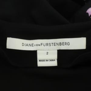 DIANE von FURSTENBERG カシュクールワンピース ラップワンピース ひざ丈 切替 九分袖 2 マルチカラー