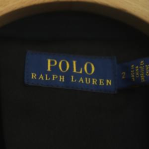 POLO RALPH LAUREN 刺繍 テーラードジャケット 2B シングル 銀ボタン 2 ブラック