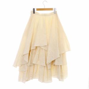 ENFOLD 21AW Crumple Cotton ティアード SKIRT フレア ロング イレギュラーヘム