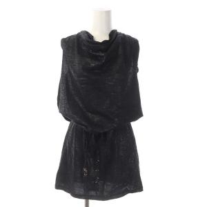 × EDUN デザイン チュニック プルオーバー ノースリーブ XS 黒 ブラック