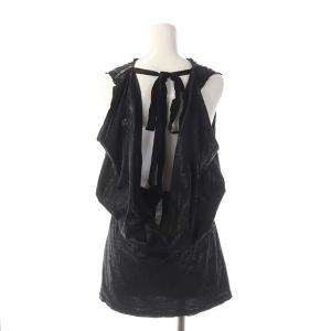 DIESEL × EDUN デザイン チュニック プルオーバー ノースリーブ XS 黒 ブラック