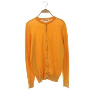 ENFOLD カーディガン クルーネック 絹 シルク 長袖 38 オレンジ