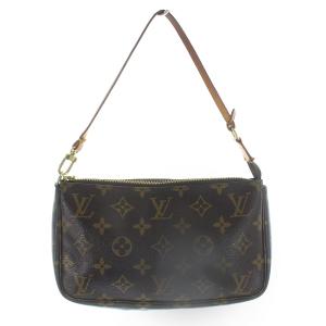 LOUIS VUITTON M51980 モノグラム アクセソワール ポシェット レザー 茶