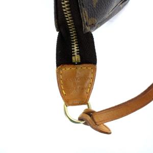 LOUIS VUITTON M51980 モノグラム アクセソワール ポシェット レザー 茶