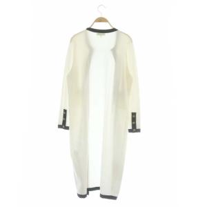 MADISONBLUE NO COLLAR LONG KNIT C/D カーディガン ロング 長袖  白 黒