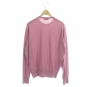 JOHN SMEDLEY コットンクルーネックニット カットソー プルオーバー 長袖 M ピンク