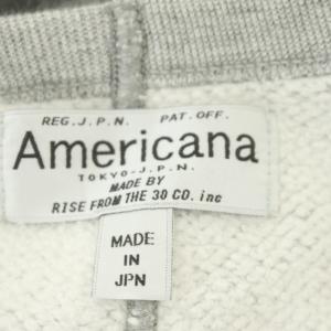 AMERICANA フロッキーロゴスウェットプルオーバー カットソー 裏起毛 コットン クルーネック 長袖 M グレー