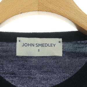 JOHN SMEDLEY ウールクルーネックニットカーディガン 長袖 S ネイビー