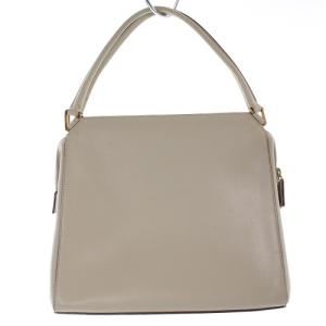PRADA ハンドバッグ レザー スクエア ロゴ べージュ