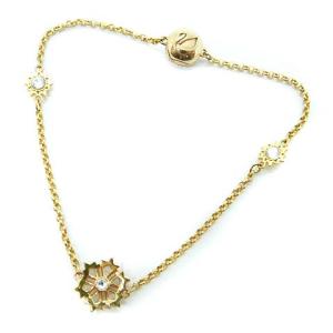 SWAROVSKI ブレスレット フラワーモチーフ ストーン ゴールド色