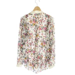 3.1 phillip lim フラワープリントフリルシャツブラウス 長袖 花柄 シルク 2 マルチカラー