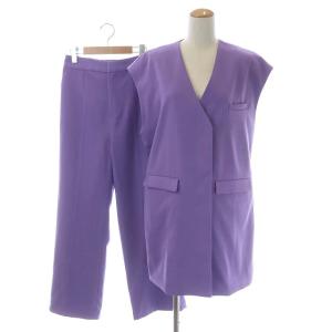 20SS BOX UP SET VEST セットアップ 上下 ベスト Vネック 総裏地 スラックスパンツ ストレート ジッパーフライ