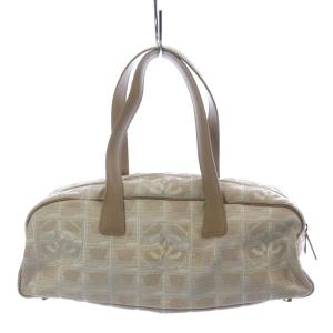 CHANEL ヴィンテージ ニュートラベルライン ミニボストンバッグ ハンドバッグ ベージュ 8番台